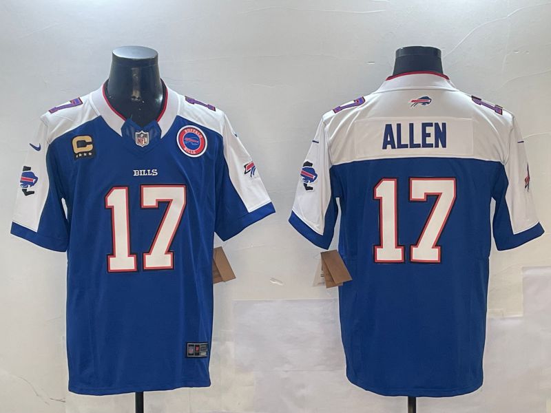 Men 2025 Buffalo Bills #17 Allen Blue Thanksgiving three generations Nike Limited NFL Jersey style 2->buffalo bills->NFL Jersey